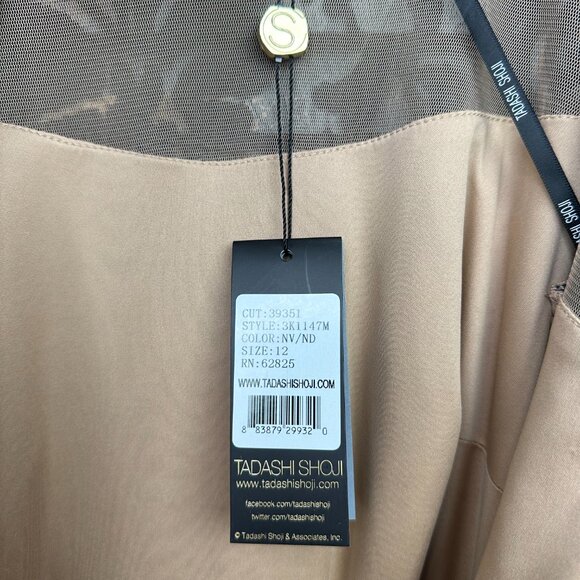 Tadashi Shoji Kennedy Embroidered Lace Dress Navy Sz 12 NWT - Picture 11 of 16